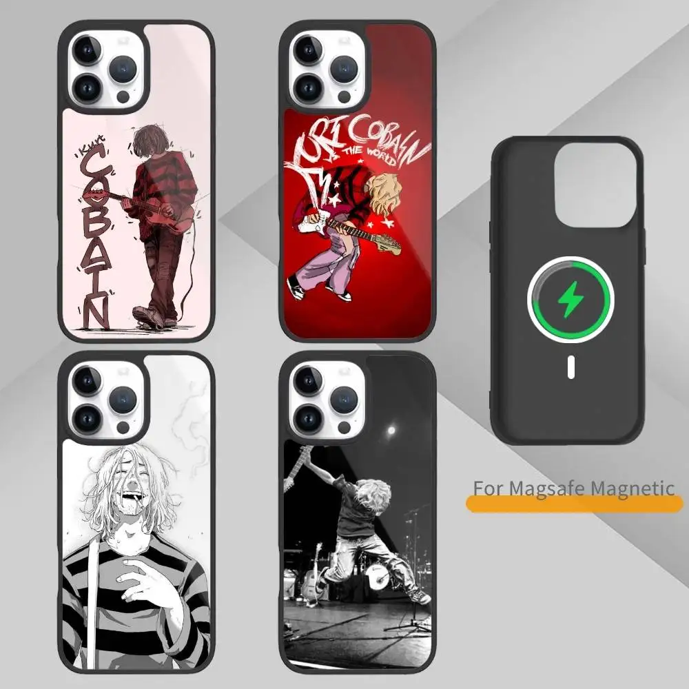 

Singer K-Kurt C-Cobain Phone Case For iPhone 14,16,15,13,17,12,Plus,Pro,Max Magnetic For Magsafe Frosted Cover