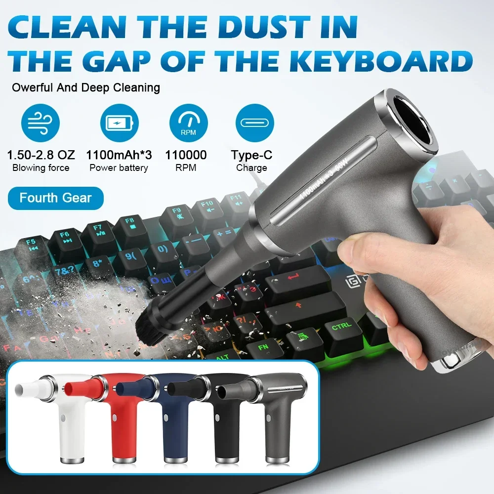 Multifunction Air Duster Portable Wireless Handheld Poweful Cleaner Outdoor Sports High Speed Blow Dryer for Switch/Xbox/PS4/PS5
