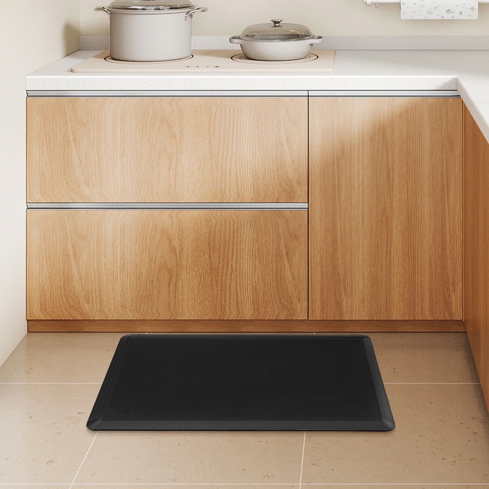 

Anti Fatigue Foot Pad 44x71x12CM Black PVC Kitchen Office Standing Mat Non Slip Easy Clean Floor Cushion Home Textiles