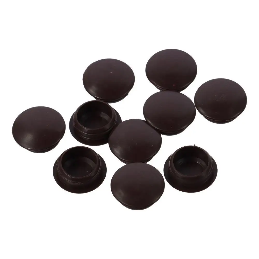 

10PCS Waterproof Plastic Screw Hole Plugs Brown 20mm Press on Cap Screw Cover 16mm/0.63" for Furniture Cabinet Cupboard