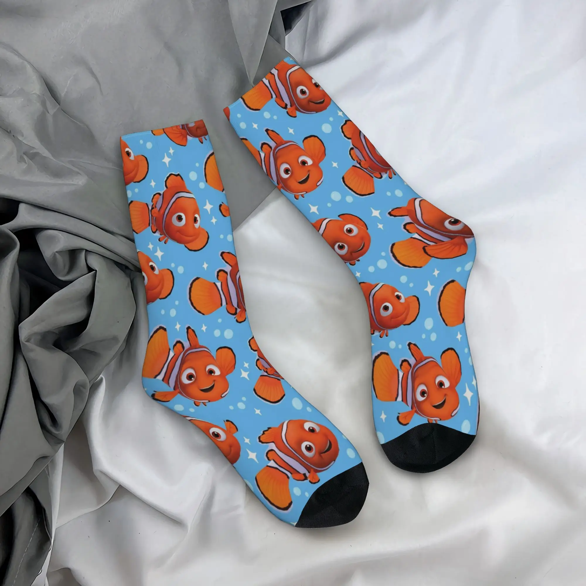 New Male Men Socks Harajuku Finding Dorys Nemos Sea Fish Sock Polyester  Sport Women's Socks Spring Summer Autumn Winter