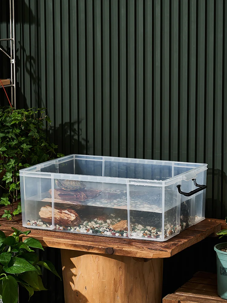 

Большой прозрачный экологичный пластиковый аквариум-террариум для разведения рыб и черепах, органайзер для хранения в гостиной или дома