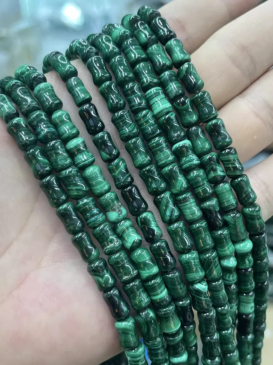 

Natural Malachite Bamboo Shape Loose Bead Bracelet Necklace DIY Semi-Finished Jewelry Accessories Accessories