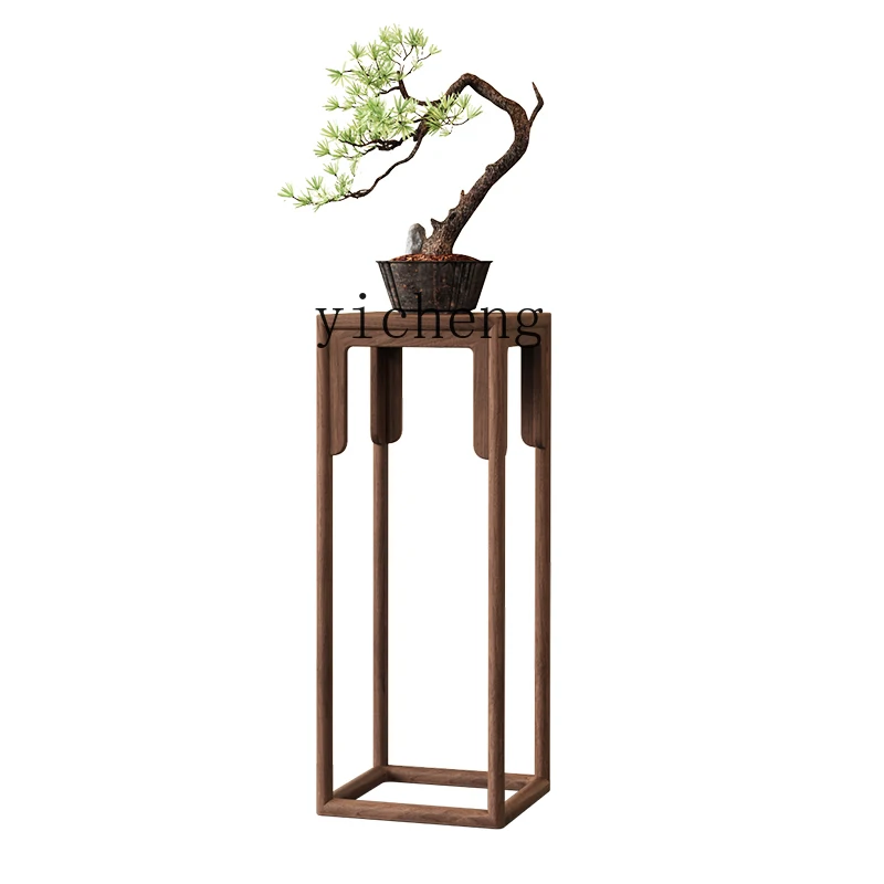 Zk New Chinese Style Solid Wood Flower Stand Home Living Room Modern Chinese Flower Pot Storage Rack