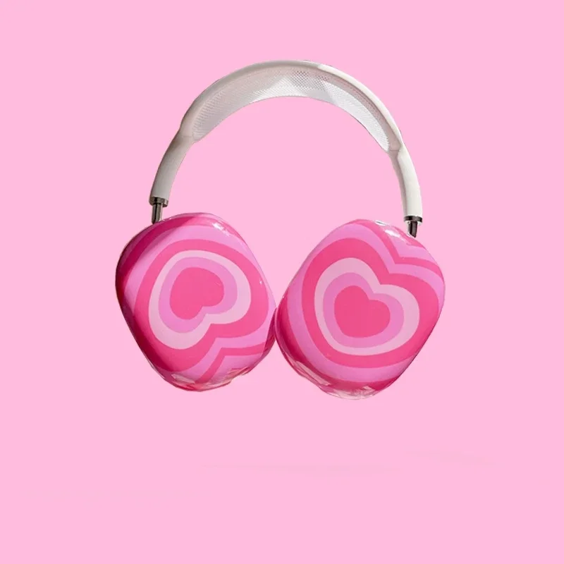 Pink Sweety Heart Airpods Max Headphones Case Cover YK2 Niche Custom Airpods Cases Headphones Accessories Decoration Gift