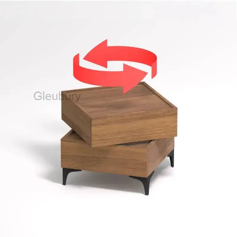 Bedside Rotatable Italian Tables Modern Style Simple Storage Floor Cabinet Home Bedroom Bedside Storage Cabinets