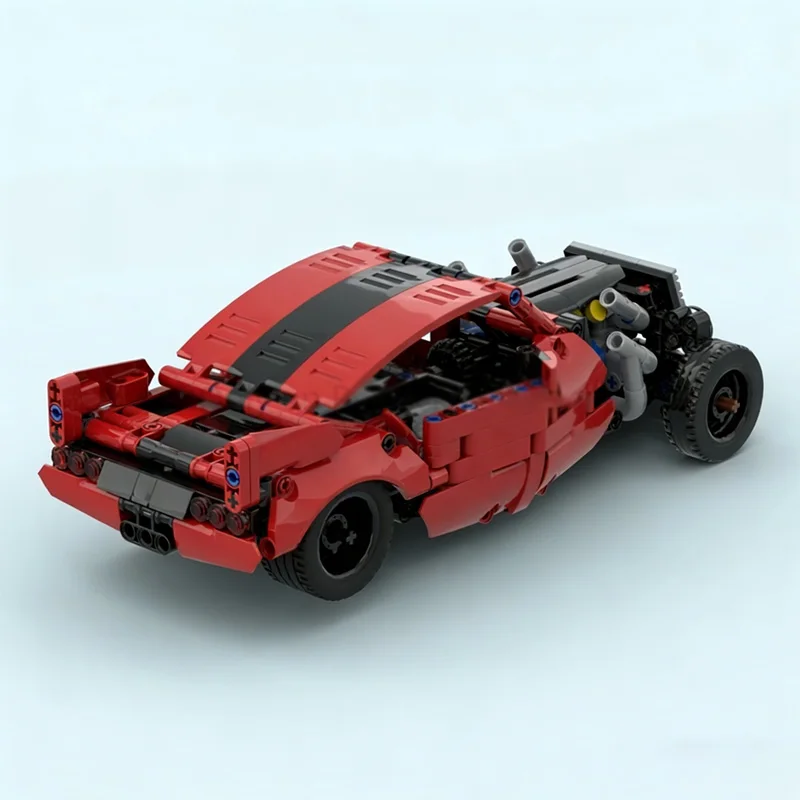 รถแข่งความเร็วสูง รุ่น MOC ตัวต่อแบบประกอบเอง รถดัดแปลงความเร็วสูง เทคโนโลยีโมดูลาร์ ของขวัญวันหยุดสำหรับเด็ก ชุดของเล่นประกอบ