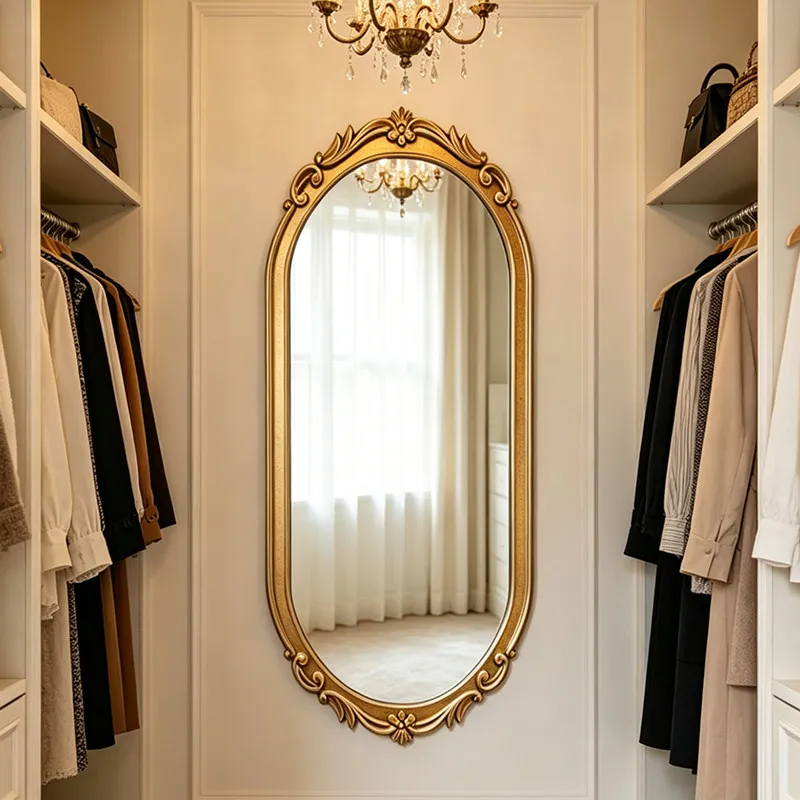 Nordic Living Room Mirror Vintage Aesthetic Luxury Girls Modern Full Body Mirror Makeup Korean Style Espelhos Home Decorations