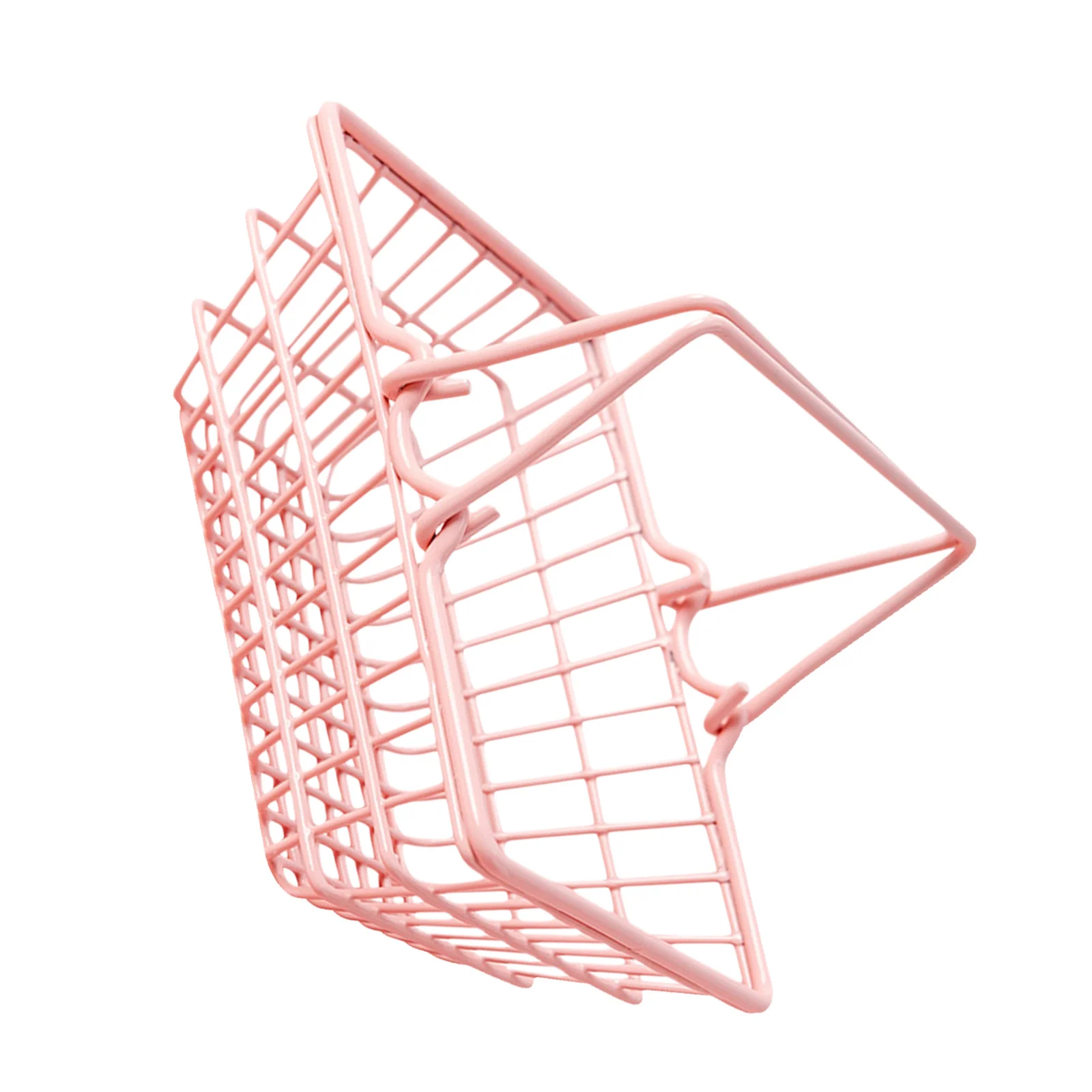 

1pc Pink Shopping Basket Prop Small Storage Holder Home Decor Sundries Organizer Corrosion Resistant Lightweight Mini Basket For