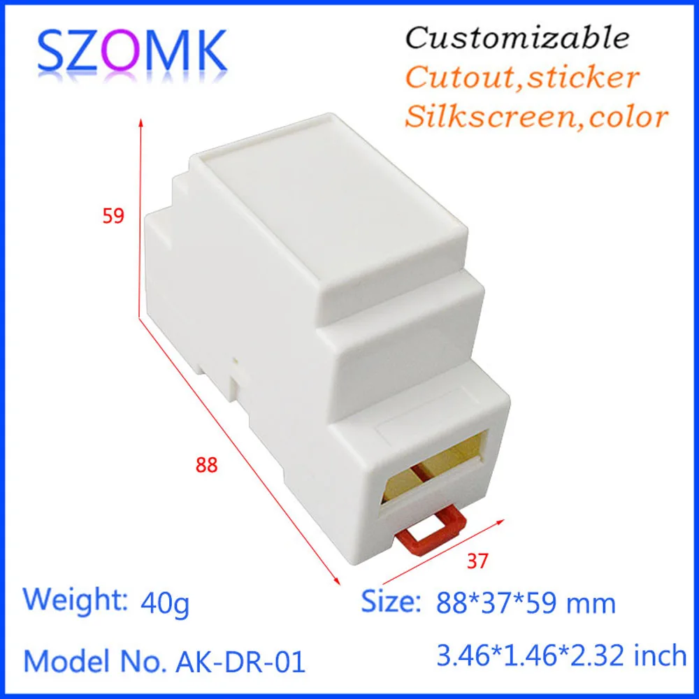 SZOMK 88*37*59 mm din rail enclosure plastic case for electronic equipment switch project box plastic instrument housing