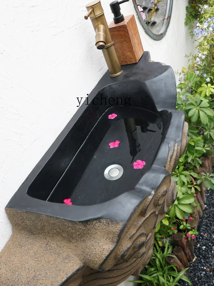 J13  Courtyard Garden Column Basin Wall-Mounted Washbasin Countertop Basin Yard Wall-Mounted Washbasin