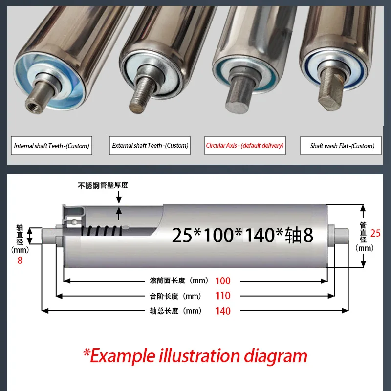 Conveyor Rollers Diameter 25/32/38/50/60 Length 100-550mm Idler Roller, Unloading Roller, Galvanized Roller Assembly Line Roller