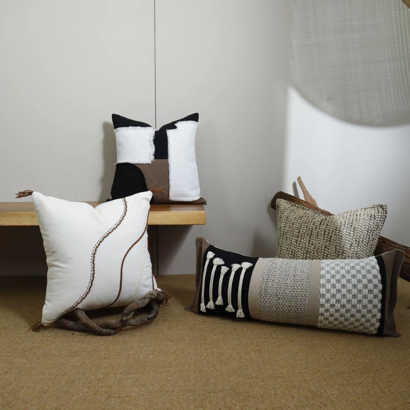 30X70/45X45CM Splicing Antique Throw Pillow Cover Luxury Geometric Stamping Waist Cushion Cover Decor Home Decorative Pillowcase