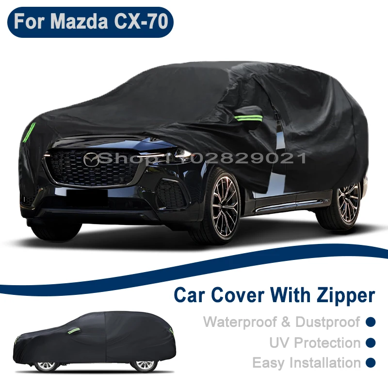 

Outdoor Full Vehicle Cover For Mazda CX-70 - Side Zipper Design, Waterproof Dustproof Sun Protection Car Cover