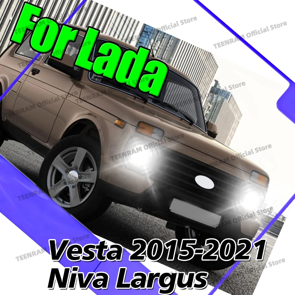 

2PCs For Lada Vesta Accessories 2015-2021 Sedan/Cross/Sport/Station Wagon SW LED H16 Fog Lamp Bulbs 6000K Driving White Lights