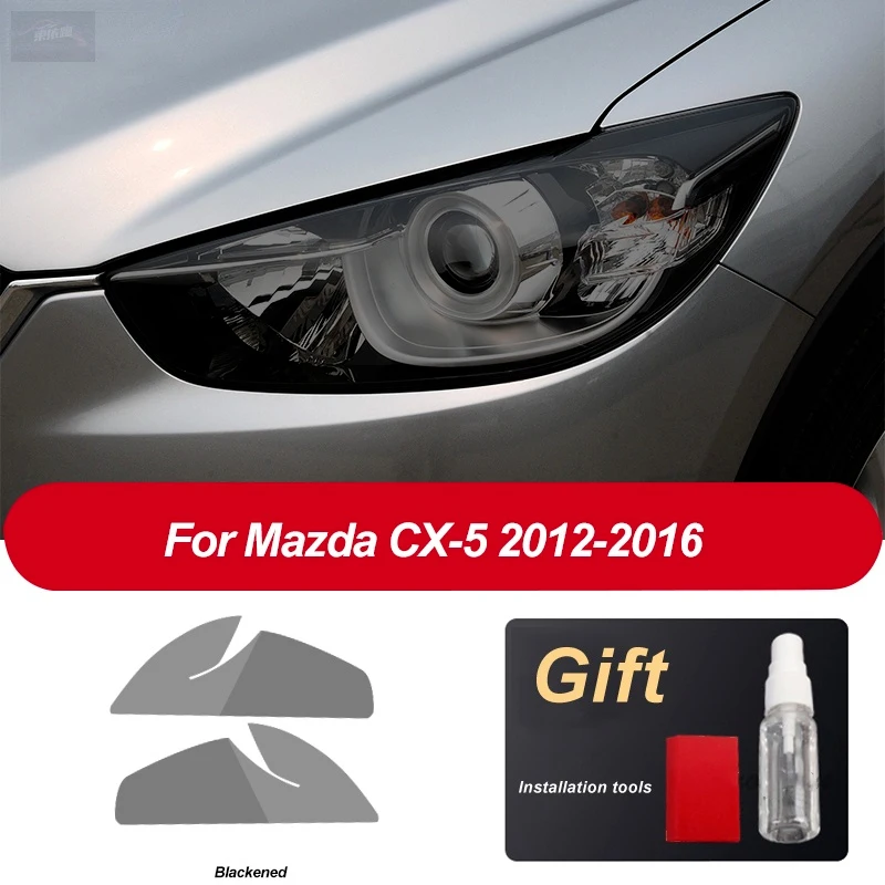 

For Mazda CX5 KE KF 2012-Present 2018 2019 2020 Car Headlight Protective Film Headlamp Transparent Black TPU Sticker Accessorie