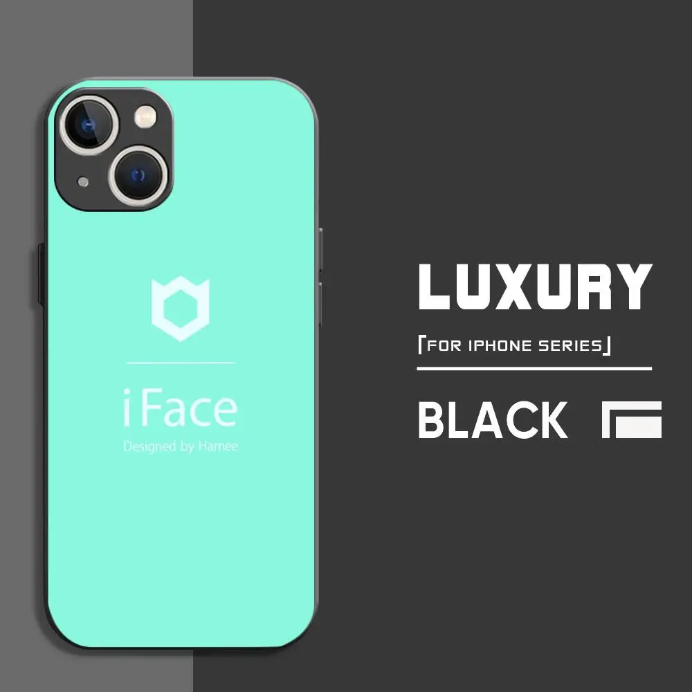 Hamee iFace Designed Phone Case For iPhone 16 15 14 13 12 11 X XR XS 8 Plus Mini Pro Max Soft black Shockproof Cover