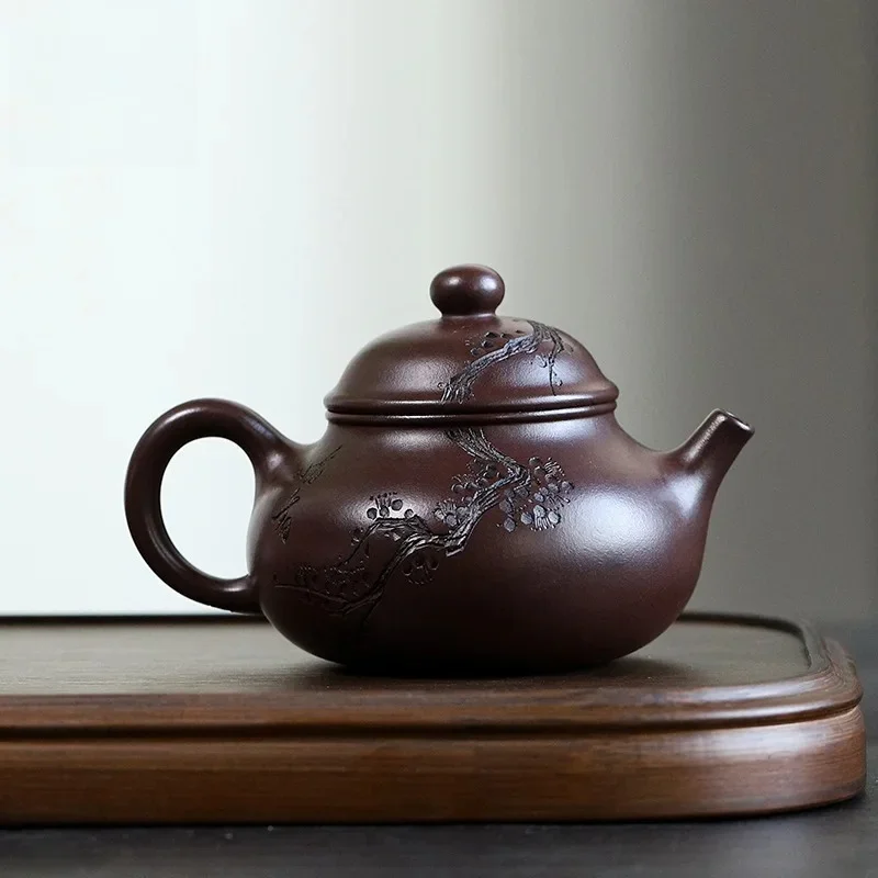 The Original Mine Baimei Purple Clay Handmade Purple Sand Pot Newspring Rongtian Tea Pot Inner Push Ball Hole Kung Fu Tea Set