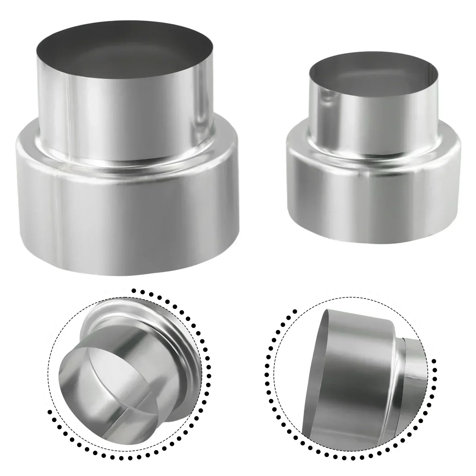 1pc Edelstahl Herd Rohr Verlängerung Reduktion Stecker Rauch Rohr Minderer Schläuche Stecker Schornstein Adapter ConversionJoint