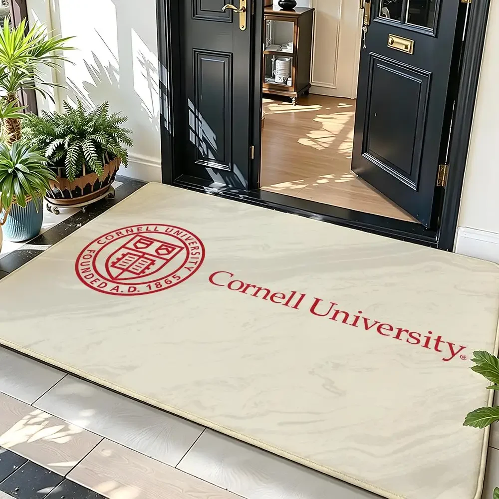 Education C-Cornell U-University Floor Mat Soft Flannel Entrance Door Mat Non Slip Absorbent Bathroom Bedroom Floor Rug