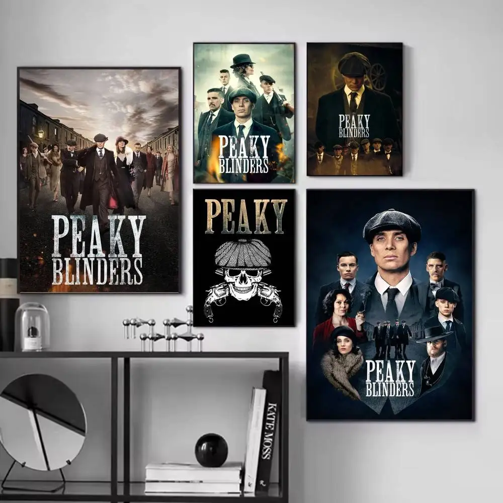 Classic Tv P-Peaky Blinders posters Self-adhesive Paper Print Home Living Room Bedroom Entrance Bar Cafe Art
