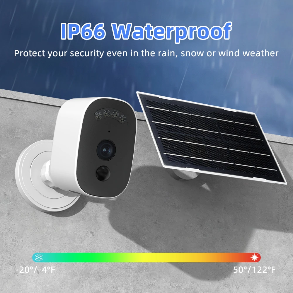 Jooan 5MP Solar Surveillance Camera Outdoor Wireless IP Camera Human Detection Two-way Audio Night Vision IP66 Home Protection - view 5