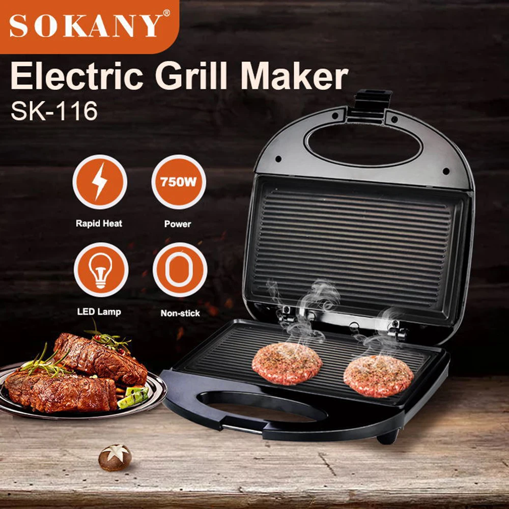 Electric Sandwich Maker, Waffle Maker, Cooking Kitchen Appliances, Non-Stick Iron Cooker, Breakfast Toast, Waffle Toast