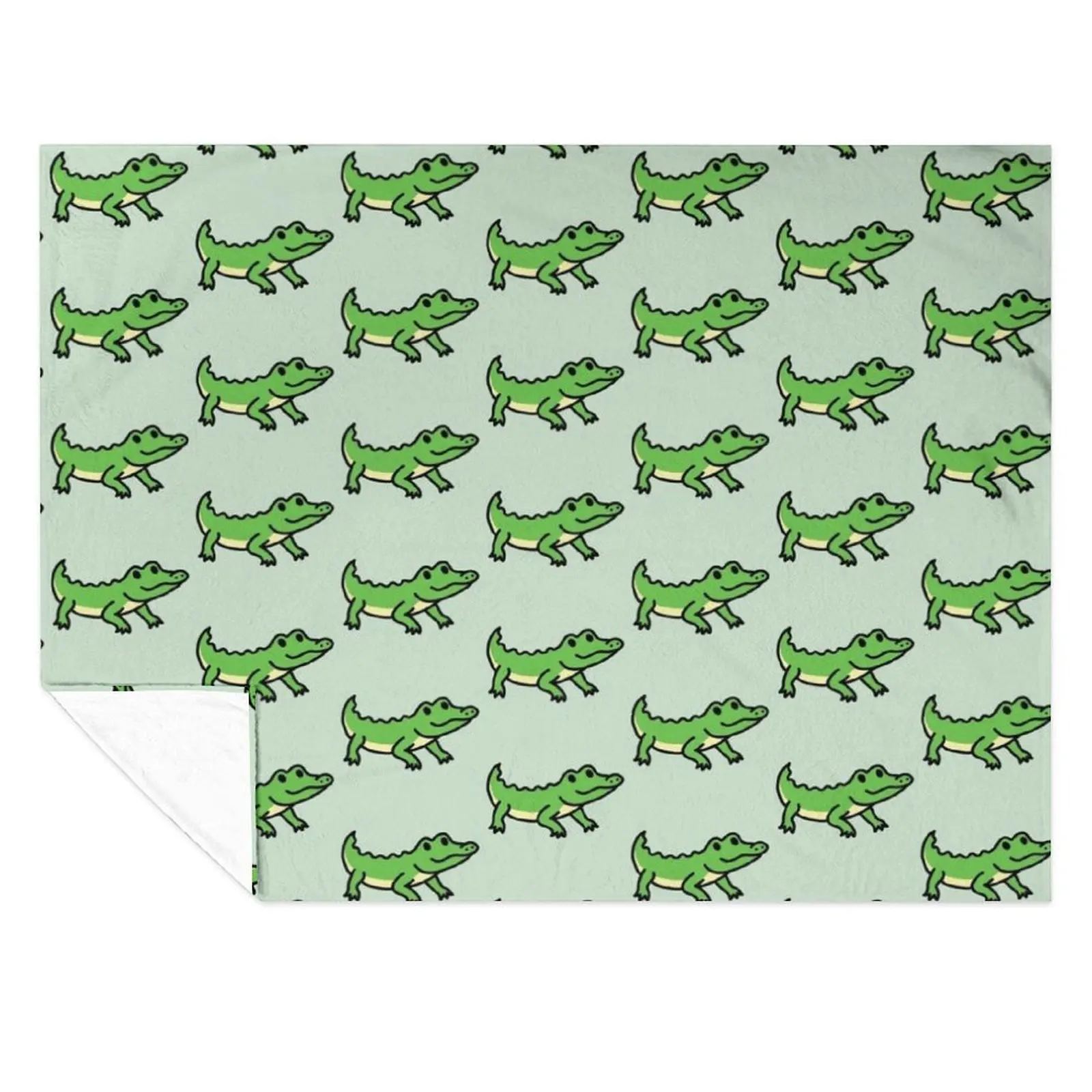 

Cute Green Aligator Throw Blanket Sofa Quilt Soft Beds for babies Blankets