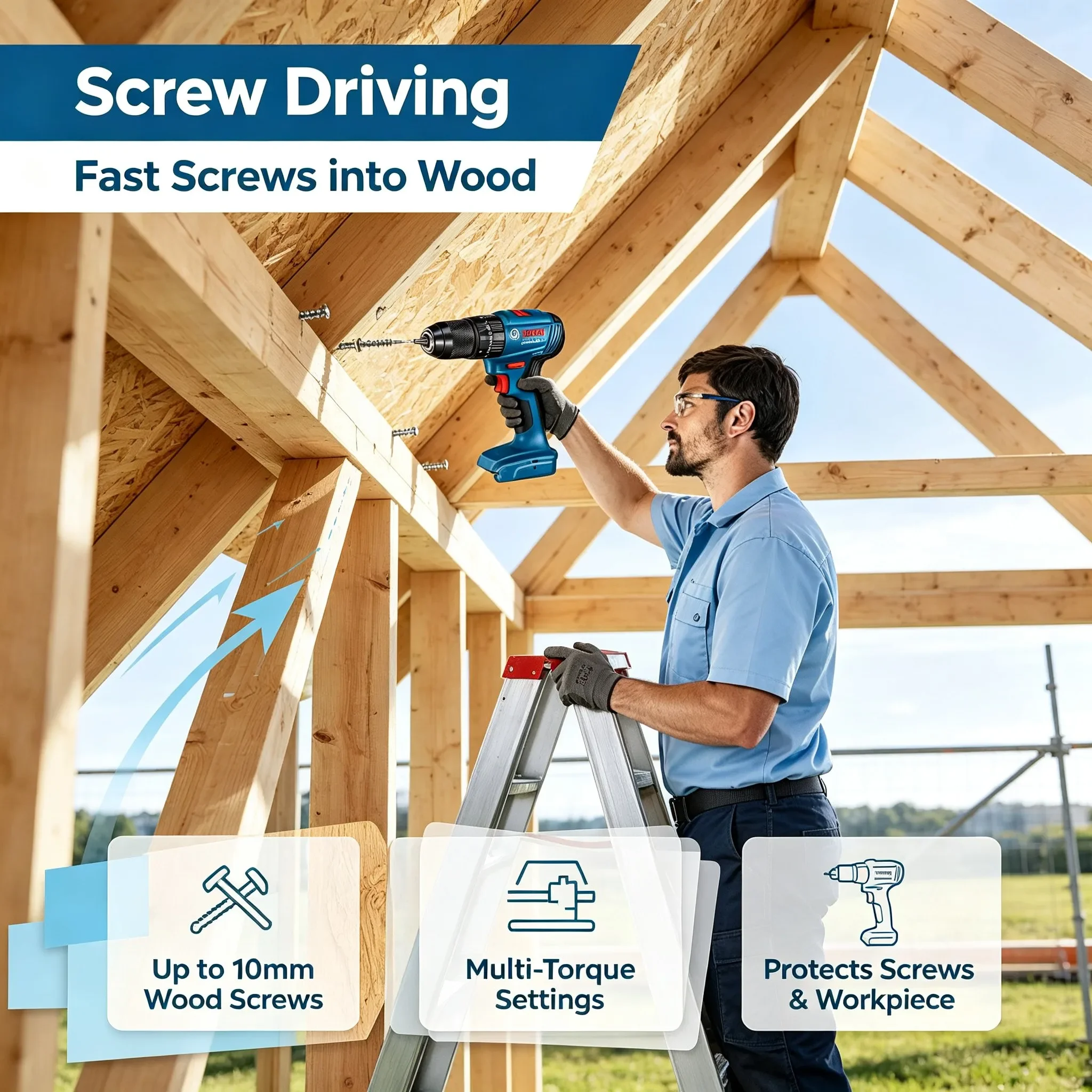 Bosch GSB 185-LI 18V Brushless Cordless Impact Drill 1900RPM Multifunctional Electric Screwdriver Power Tools (Without Battery)