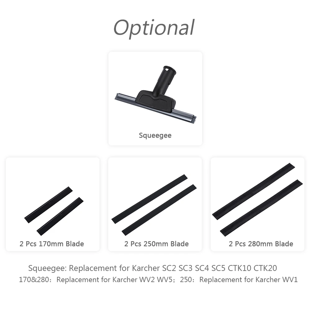 Replacement Squeegee Window Cleaner for Steam Cleaner Squeegee Blade Mirror Cleaner Accessory for Karcher SC2 SC3 SC4 SC
