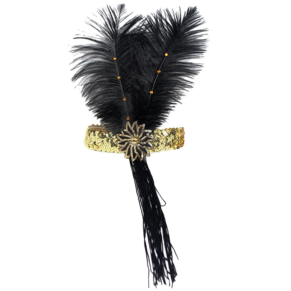

Elegant Flapper Fascinator Headband Long Tassel Design 1920S Accessories for Women Wedding Cosplay Dance Tea Party