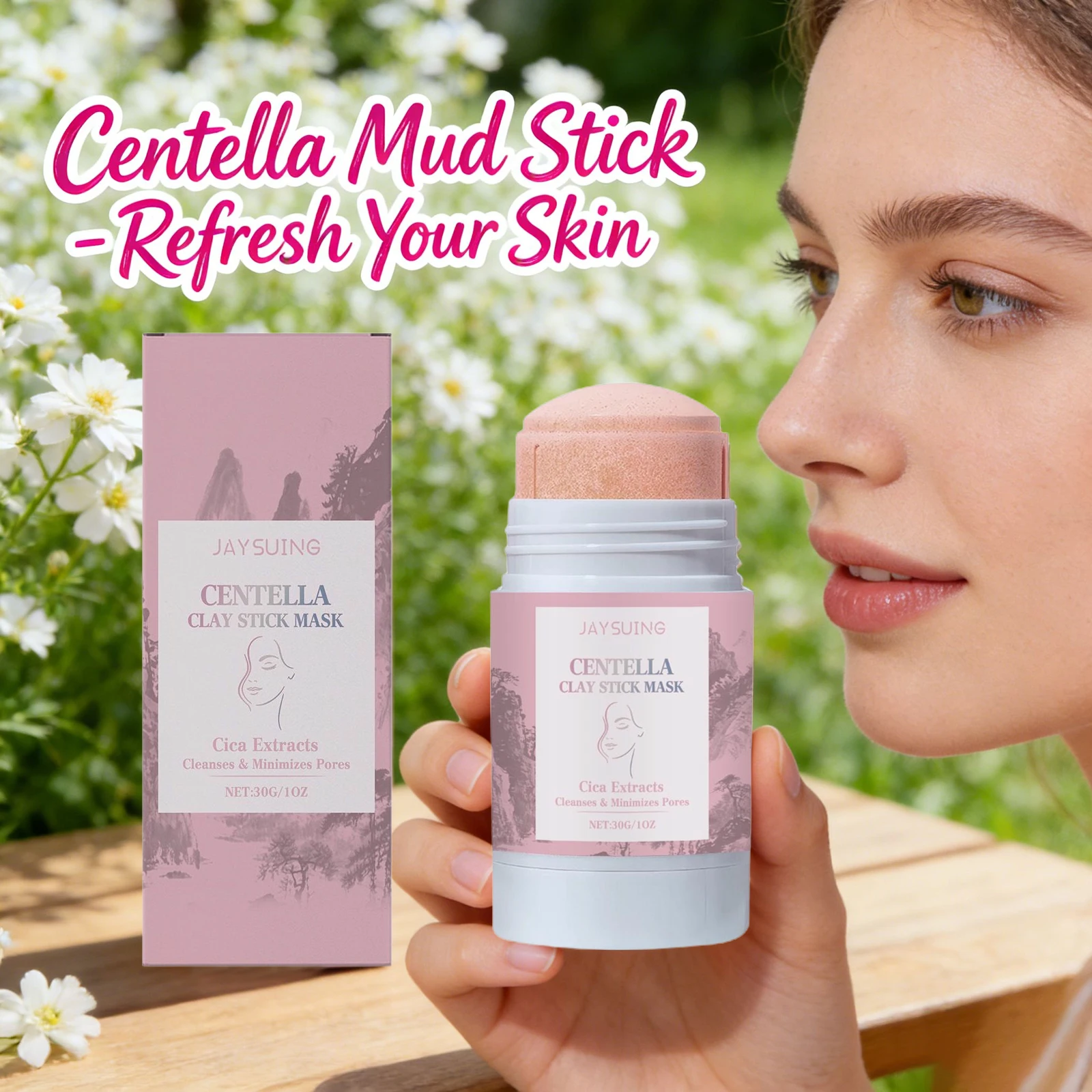 Centella Asiatica Mud Stick Facial Mask Oil Control Antioxidan Reduce Redness Minimize Pores Cleansing Refreshing Mud Mask