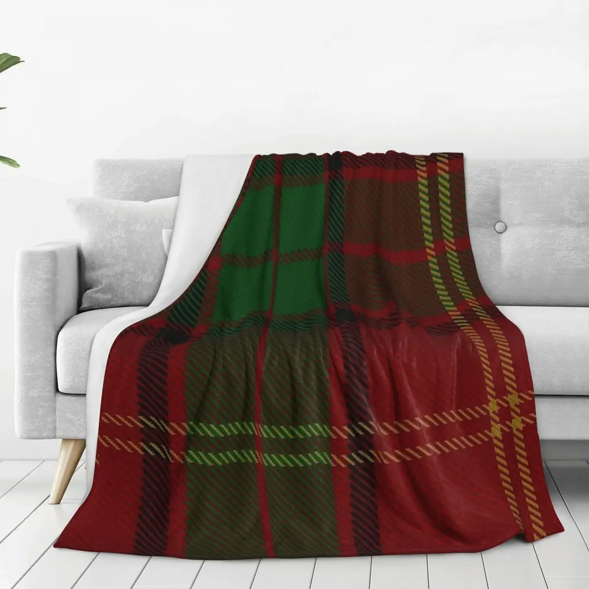 Kirk Tartan Blankets Fleece Lightweight Sofa Throw Blankets For Home Bedroom Travel Throws Bedspread Quilt