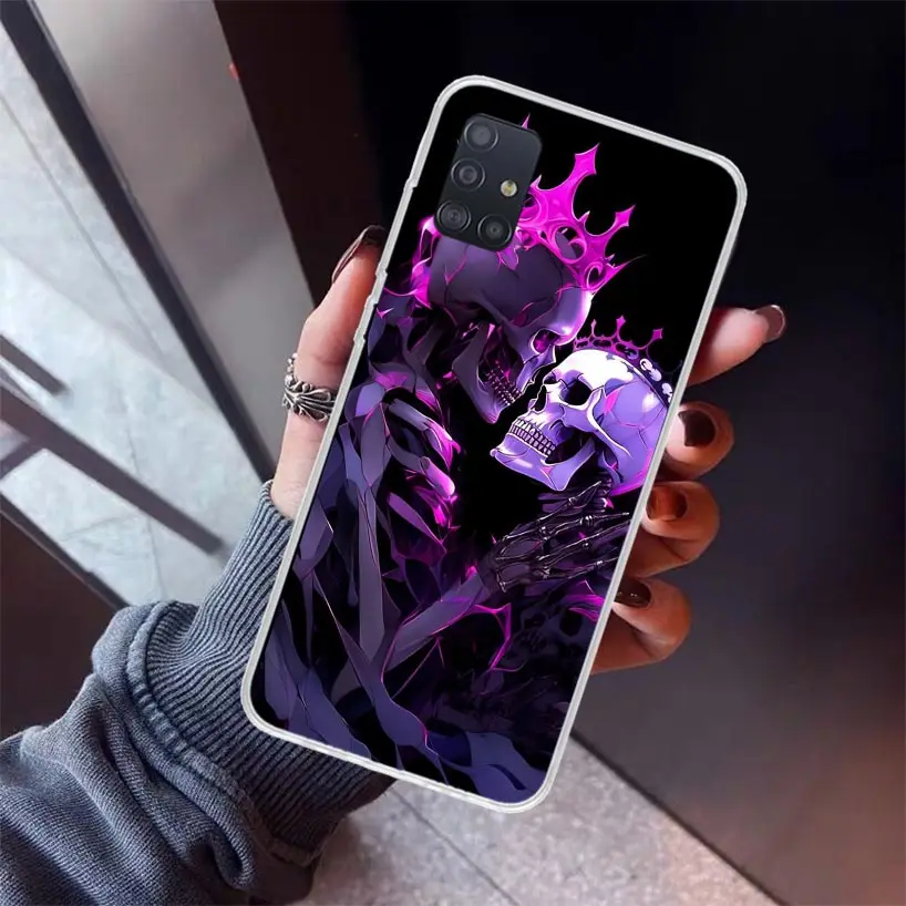 Anatomy Skeleton Heart Lovey Kiss Phone Case For Samsung Galaxy A51 A50S A71 A70 A41 A40 A31 A30S A20E A20S A21S A10S A6 A7 A8 A