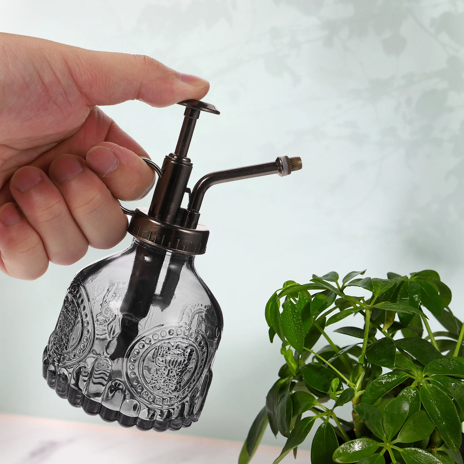 

Glass Watering Spray Bottle Vintage Transparent Durable Pump for Indoor Outdoor Small Plants Succulents Flowers Care