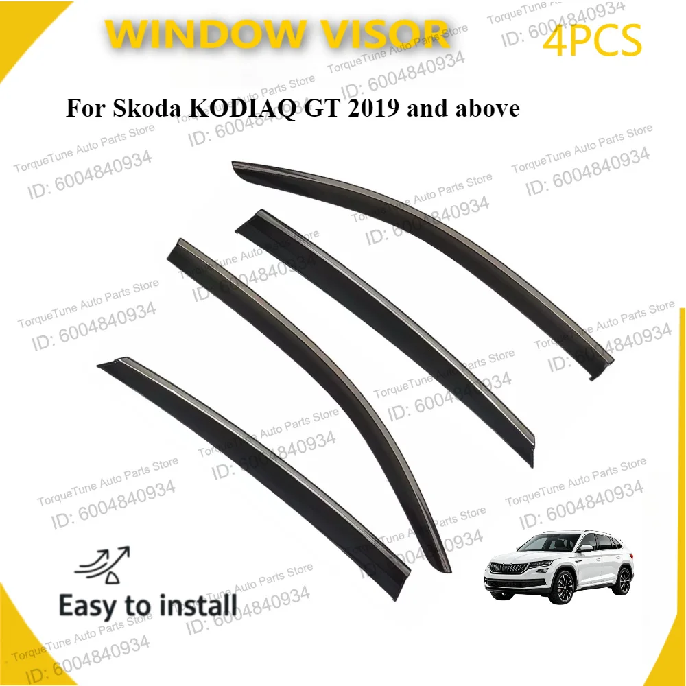 Car Window Visor Wind Deflector Rain Guard for Skoda KODIAQ GT 2019+ - Sun Shield, Vent Shade, Auto Exterior Accessory