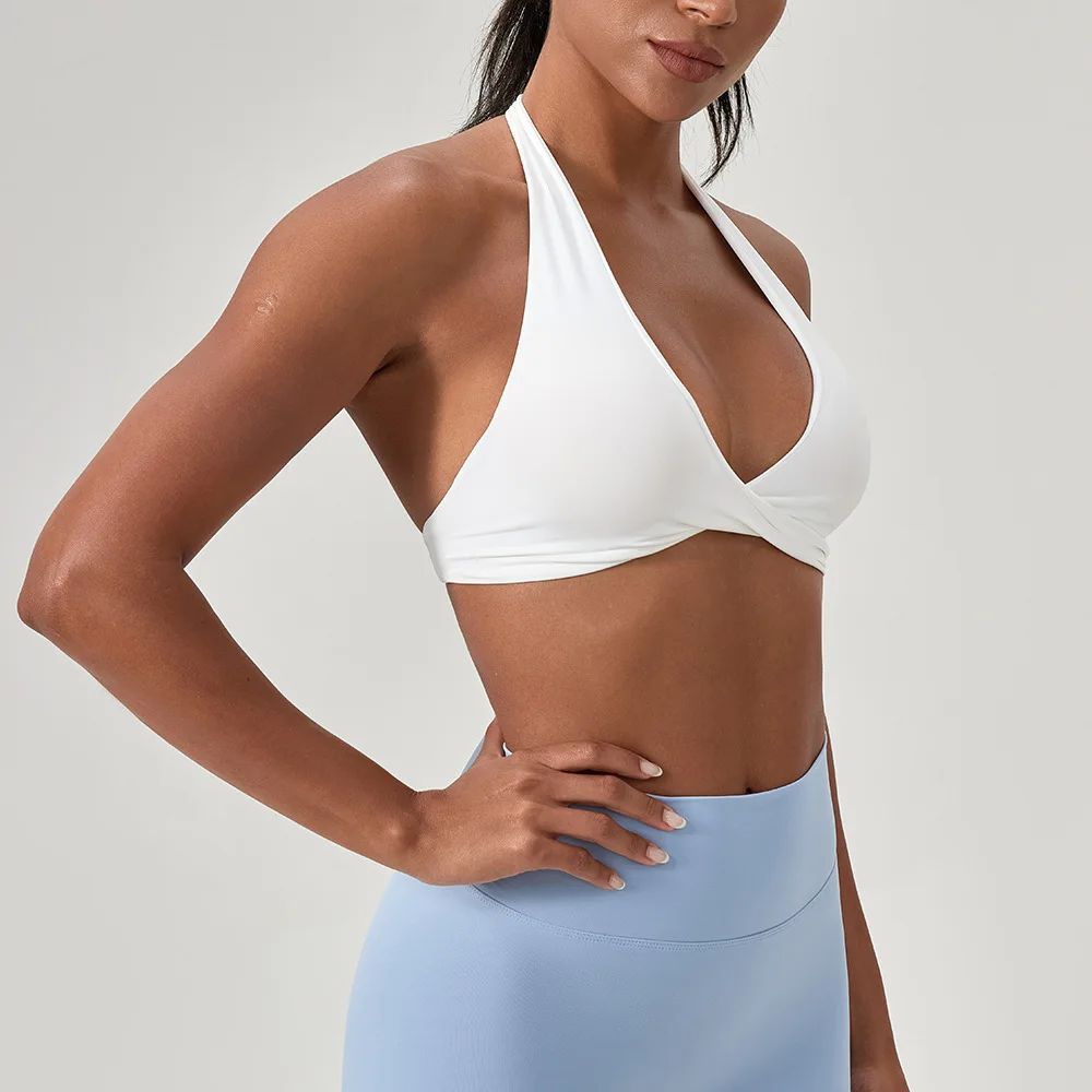 Custom LOGO Women's  Yoga Bra Neck Beauty Back Fitness Underwear Sexy No Steel Rim Sports Vest