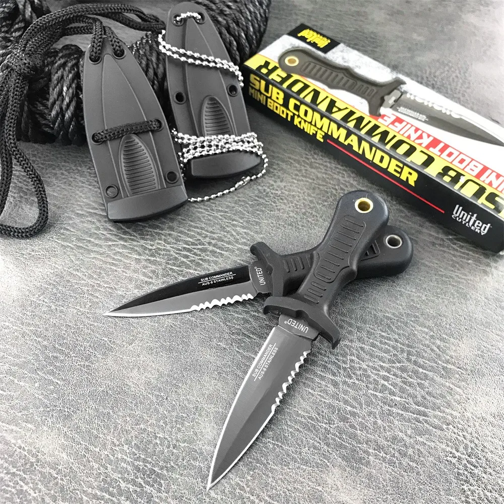 

Тактический фиксированный клинок с креплением на шею — мини-нож для выживания 440C для EDC на открытом воздухе, охоты и выживания с нейлоновой ручкой