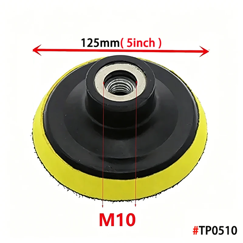 3/4/5/6/7 Zoll Schleifscheiben-Trägerplatte M10 M14 Gewinde Polierpad Klett-Schleifpad für Winkelschleifer Autopolierer – Detail 10