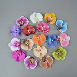9cm Artificial Small Latex Phalaenopsis Butterfly Orchid Flower Head DIY Wedding Christmas Decorative Shooting Props Accessories
