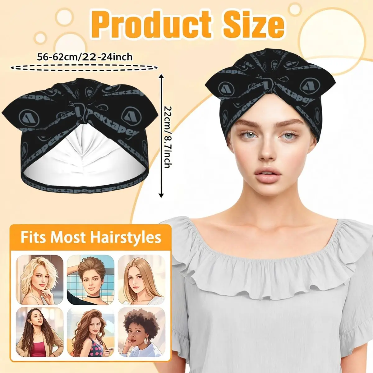 Apeks Scuba Diving Equipment Sleep Bonnet Double Layer with Adjustable Bow, Reversible Hair Cap for Curly Braids Hair