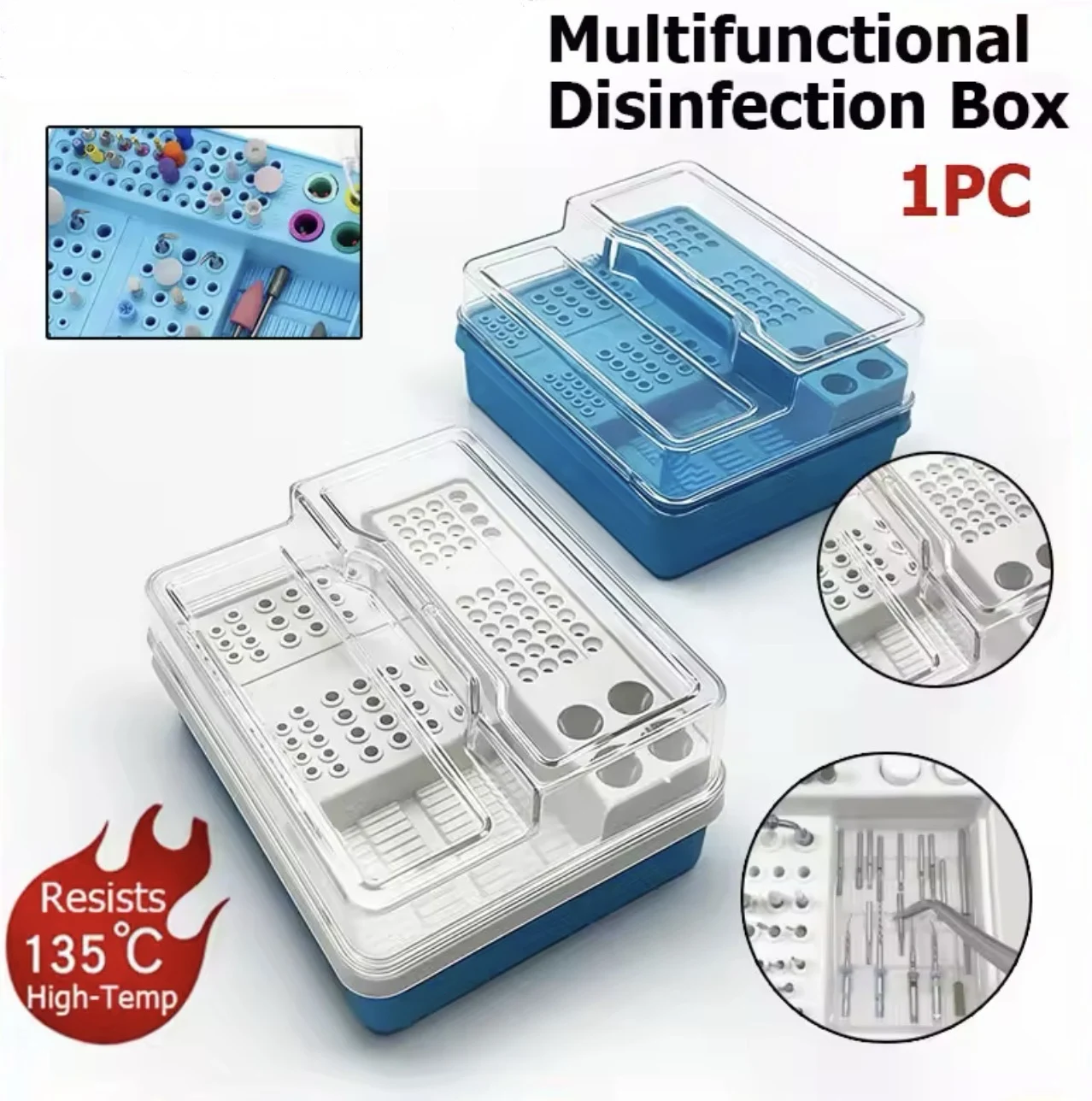 Denilk Dental Burs Box Drill Endo Files Sterilization Placement Case Holder Dentistry Laboratory Instruments