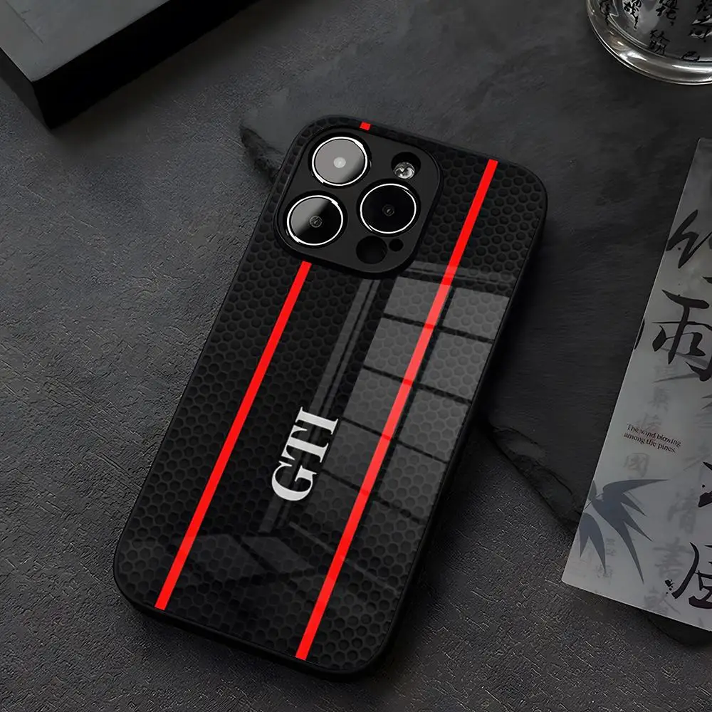 Capa de Celular de Vidro Temperado Golf MK1 G-GTI para iPhone 12 17 15 14 13 16 11 Pro XS Max Plus Mini X XR E2020