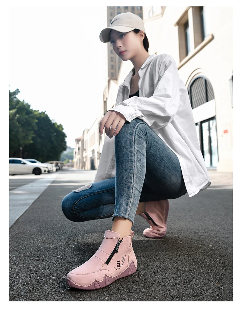 Neue Frühjahr Frauen Stiefeletten Outdoor Casual Wanderschuhe Mode Bequemen frauen Schuhe High Top Herbst frauen Turnschuhe – Detail 11