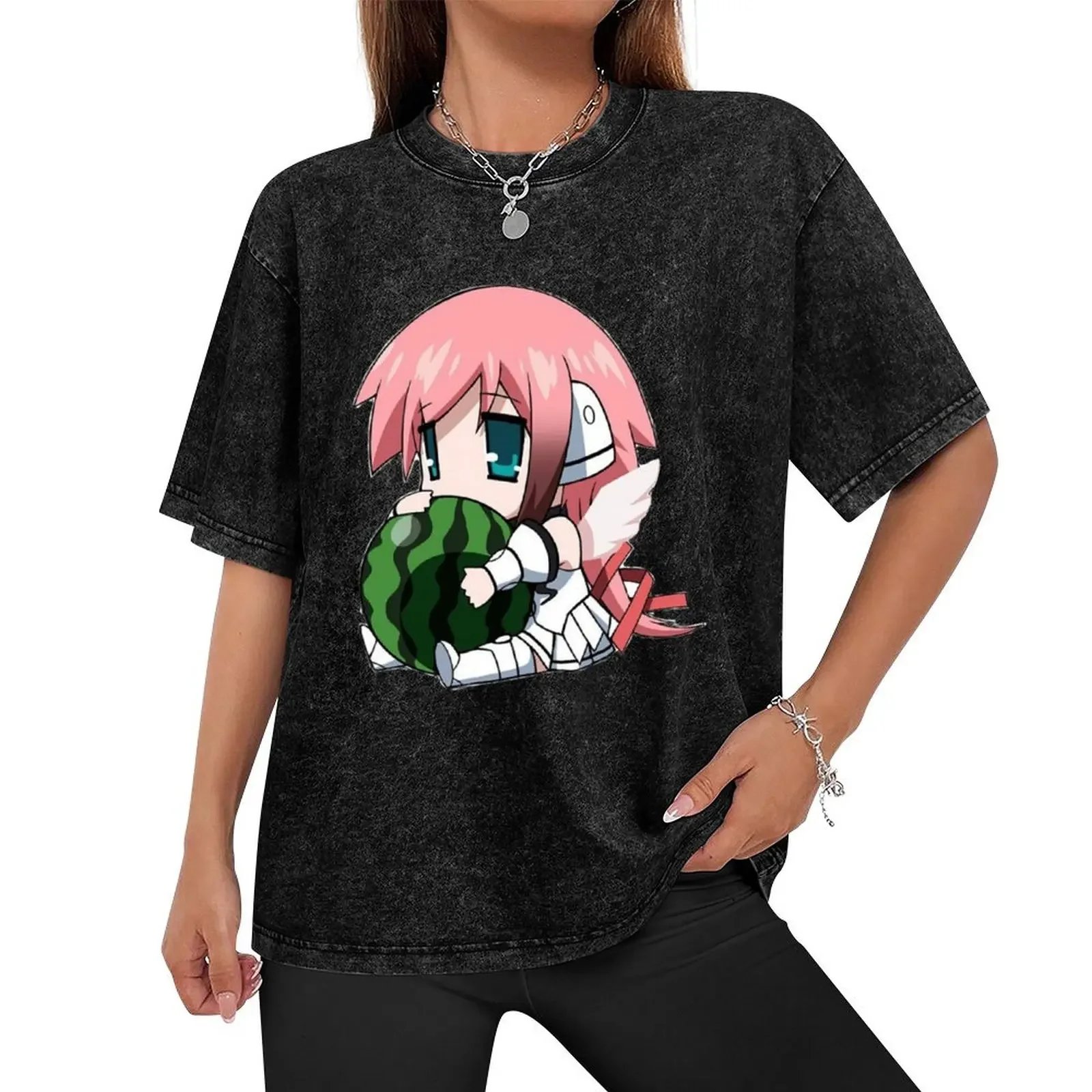 Ikaros Heaven&X27;S Lost Property Anime Chibi 1 T-Shirt customizeds Short sleeve tee mens graphic t-shirts anime