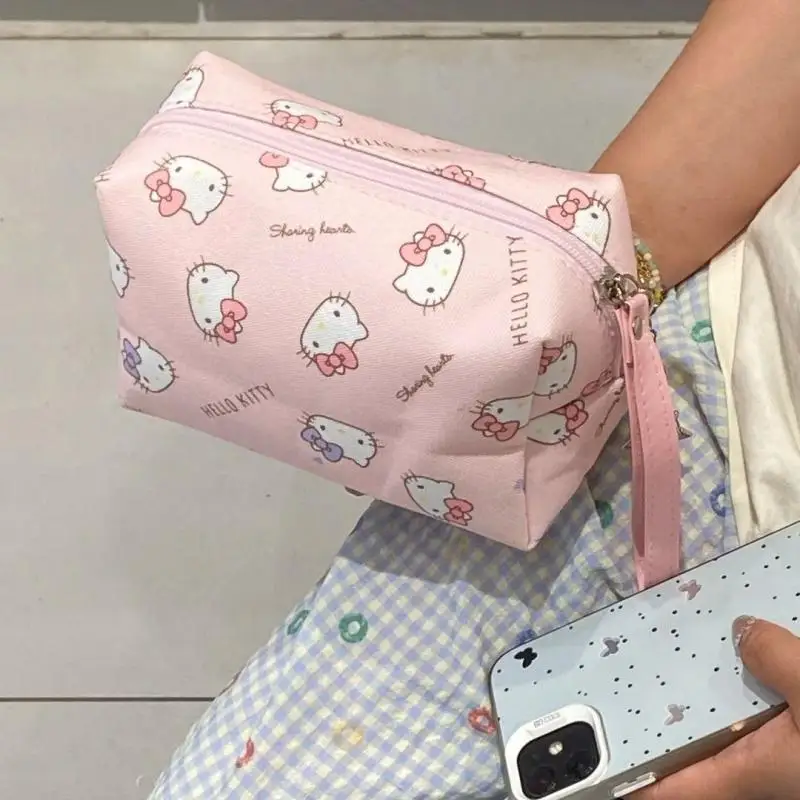 

Sanrio Hello Kitty Cute Printed Large Capacity Storage Handbag Portable Storage Toilet Storage Makeup Bag Girl Birthday Gifts