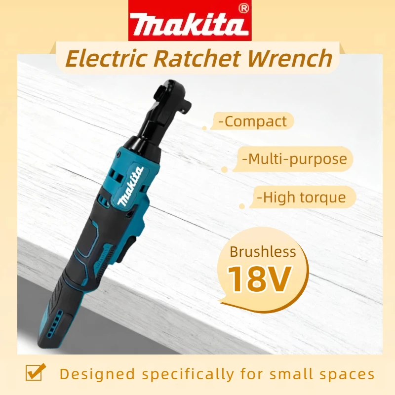 

Makita Brushless Ratchet Right Angle Wrench Cordless Variable Speed Power Wrench LED 18V Power Tools（only machine）