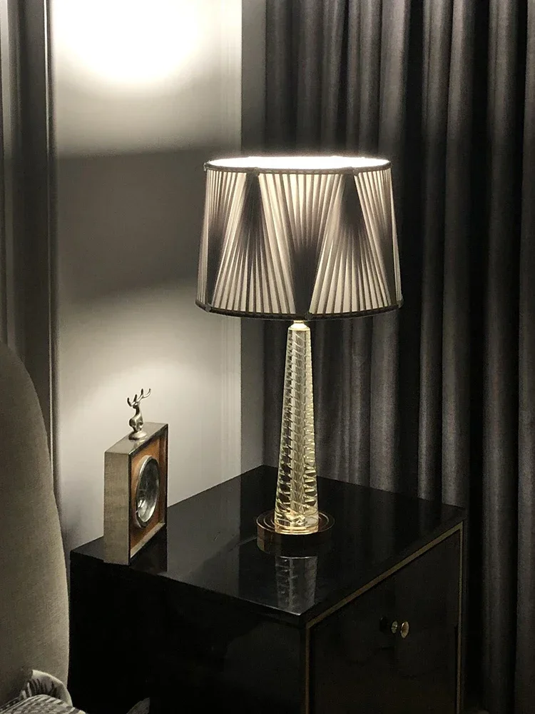 ~Minority Simple Modern Light Luxury Decorative Table Lamp Gray Lighting Creative Bedroom Bedside Lamp