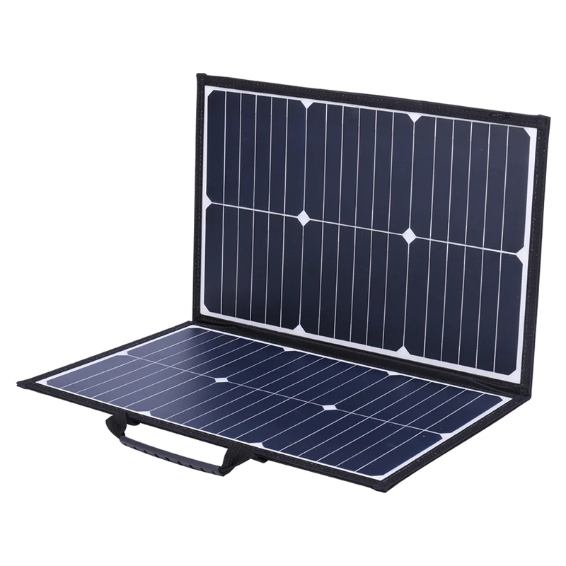 5V 18V 100W Foldable Solar Panel Kit with 12V 24V Controller Solar Panel Double Fast Charge TypeC+DC for House Camping Travel