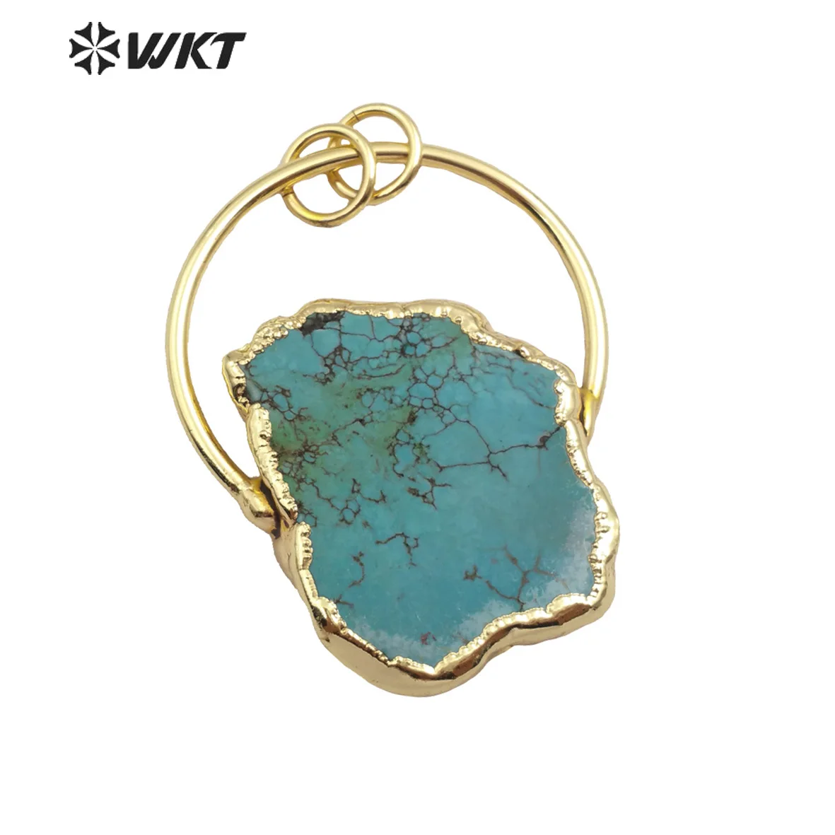 WT-P1372 Wholesale Custom Natural Turquoise Pendant With Cute Unique Pendant For Lady Decorate Jewerly